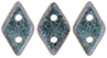 CzechMates Diamond Bead 4x6.5mm (loose) : Polychrome - Orchid Aqua