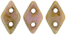 CzechMates Diamond Bead 4x6.5mm (loose) : Luster - Opaque Rose/Gold Topaz