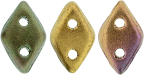 CzechMates Diamond Bead 6.5 x 4mm (loose) : Matte - Metallic Bronze Iris