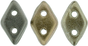 CzechMates Diamond Bead 6.5 x 4mm (loose) : Matte - Metallic Leather