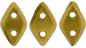 CzechMates Diamond Bead 6.5 x 4mm (loose) : Matte - Metallic Goldenrod