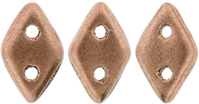 CzechMates Diamond Bead 6.5 x 4mm (loose) : Matte - Metallic Copper
