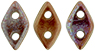 CzechMates Diamond Bead 4x6.5mm (loose) : Opaque Red - Bronze Vega