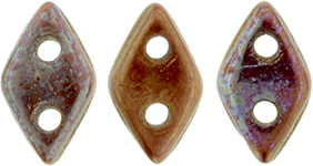 CzechMates Diamond Bead 6.5 x 4mm (loose) : Opaque Red - Bronze Vega