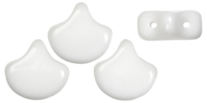 Matubo Ginkgo Leaf Bead 7.5 x 7.5mm (loose) : White