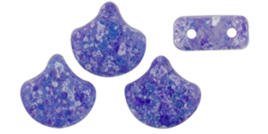 Matubo Ginkgo Leaf Bead 7.5 x 7.5mm (loose) : Confetti Splash - Indigo