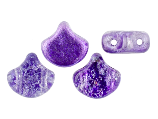 Matubo Ginkgo Leaf Bead 7.5 x 7.5mm (loose) : Slushy Purple Grape
