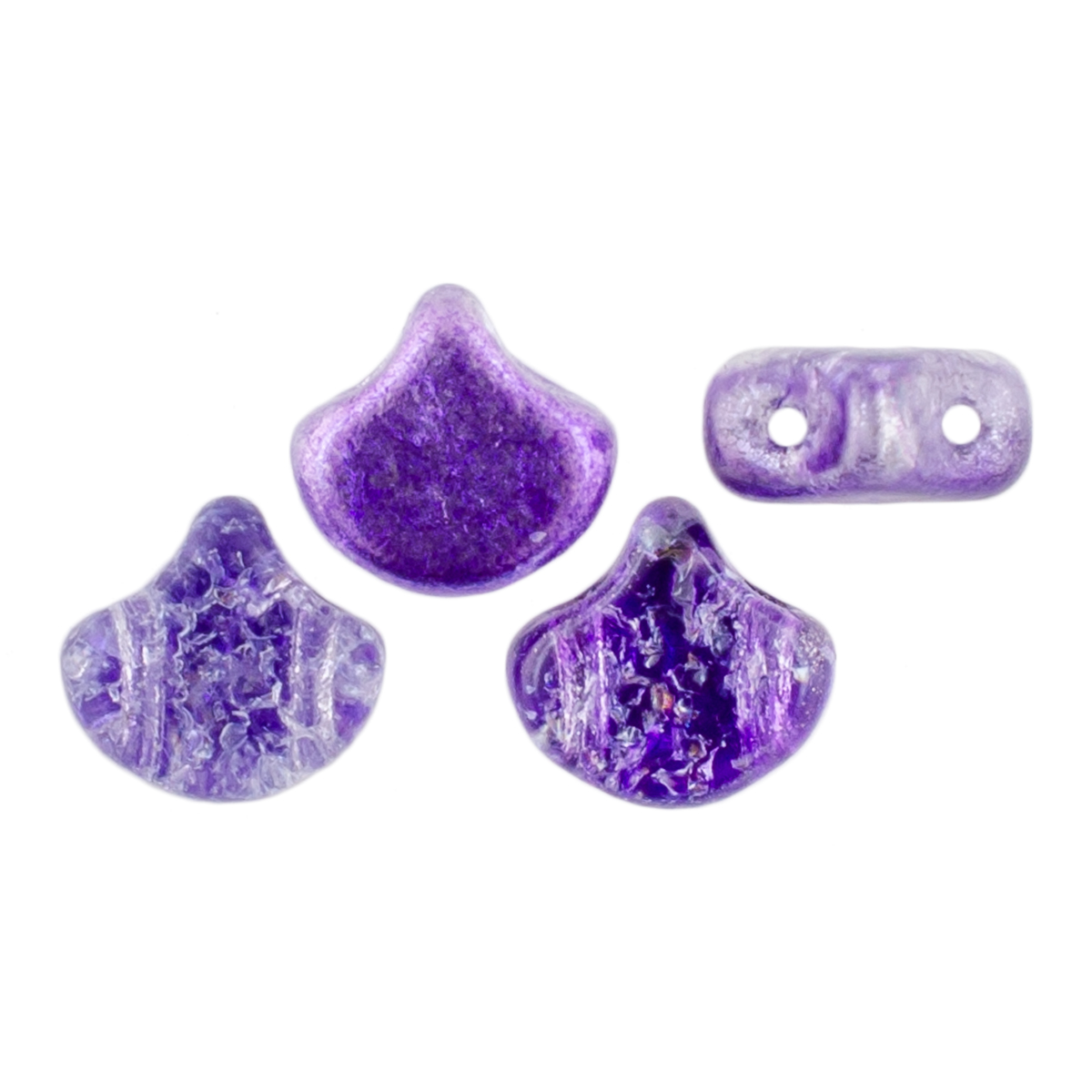 Matubo Ginkgo Leaf Bead 7.5 x 7.5mm (loose) : Slushy Purple Grape