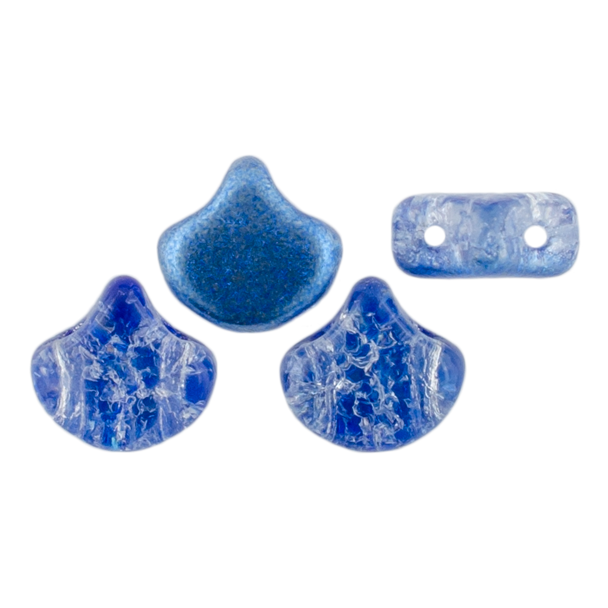 Matubo Ginkgo Leaf Bead 7.5 x 7.5mm (loose) : Slushy Blue Raspberry