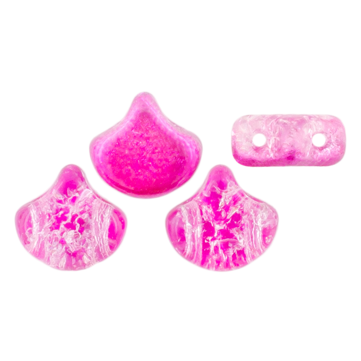 Matubo Ginkgo Leaf Bead 7.5 x 7.5mm (loose) : Slushy Bubble Gum