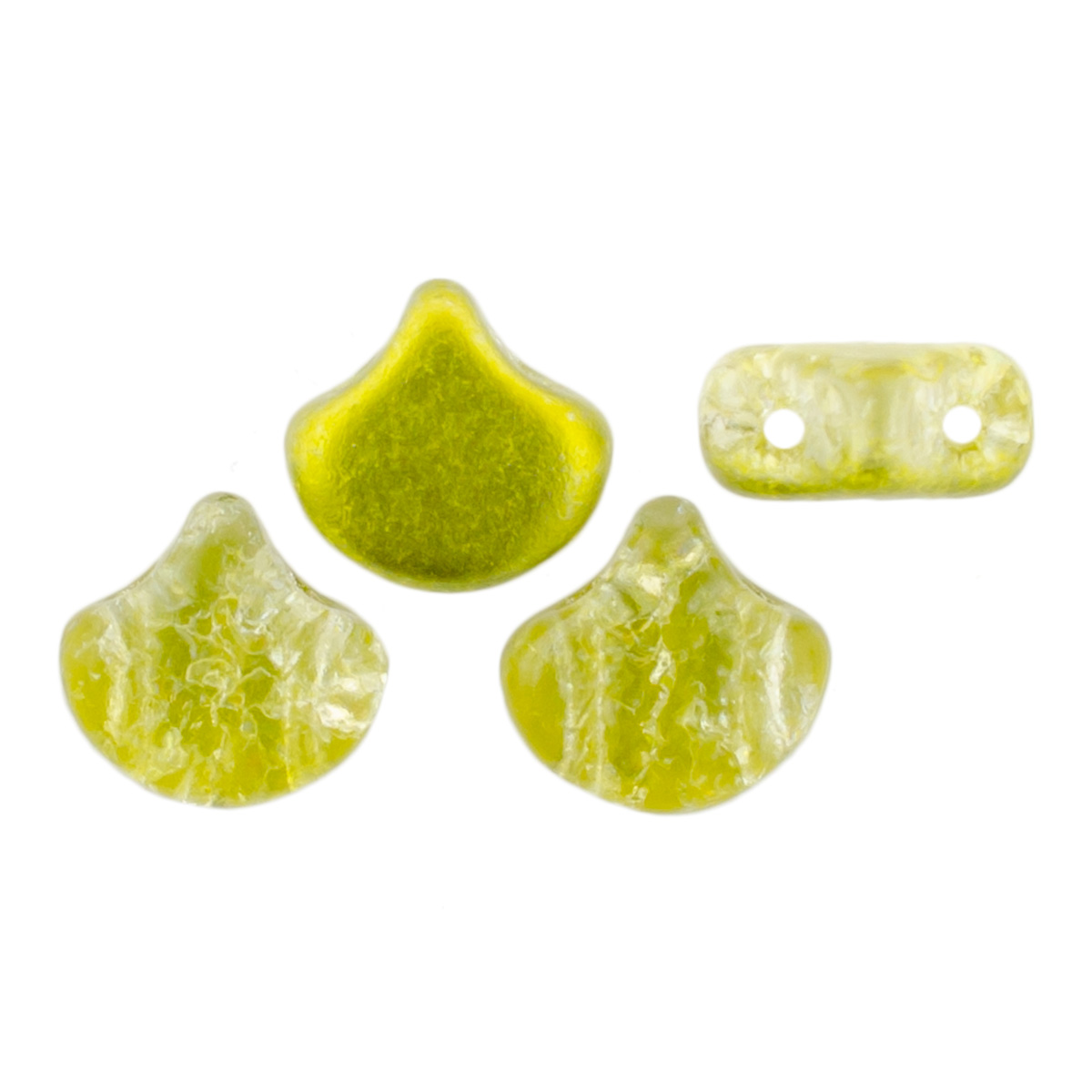 Matubo Ginkgo Leaf Bead 7.5 x 7.5mm (loose) : Slushy Pineapple