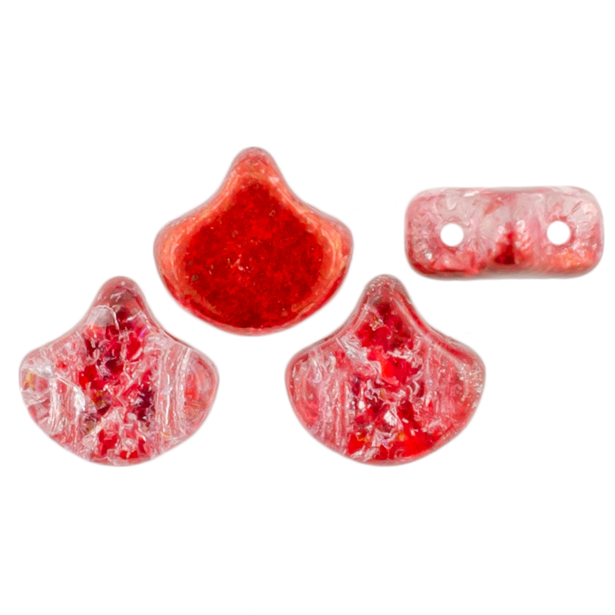 Matubo Ginkgo Leaf Bead 7.5 x 7.5mm (loose) : Slushy Strawberry