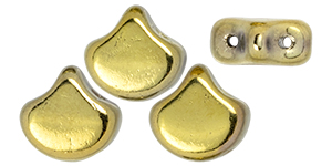 Matubo Ginkgo Leaf Bead 7.5 x 7.5mm (loose) : Polished Brass