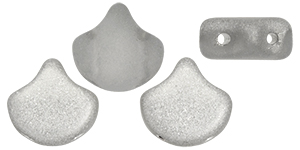 Matubo Ginkgo Leaf Bead 7.5 x 7.5mm (loose) : Backlit - Matte Black Diamond