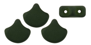 Matubo Ginkgo Leaf Bead 7.5 x 7.5mm (loose) : Saturated Forest Green