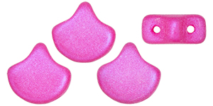 Matubo Ginkgo Leaf Bead 7.5 x 7.5mm (loose) : Chatoyant - Hot Pink