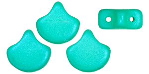 Matubo Ginkgo Leaf Bead 7.5 x 7.5mm (loose) : Chatoyant - Sea Foam Green