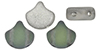 Matubo Ginkgo Leaf Bead 7.5 x 7.5mm (loose) : Backlit - Matte Uranium