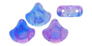 Matubo Ginkgo Leaf Bead 7.5 x 7.5mm (loose) : SUMMER RAINBOW Dark Blue