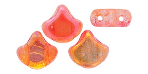 Matubo Ginkgo Leaf Bead 7.5 x 7.5mm (loose) : SUMMER RAINBOW Orange