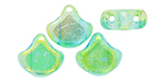 Matubo Ginkgo Leaf Bead 7.5 x 7.5mm (loose) : SUMMER RAINBOW Green