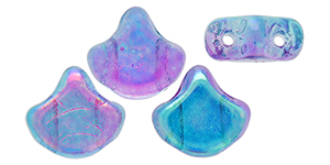 Matubo Ginkgo Leaf Bead 7.5 x 7.5mm (loose) : SUMMER RAINBOW Light Blue