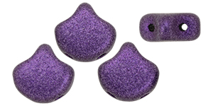 Matubo Ginkgo Leaf Bead 7.5 x 7.5mm (loose) : Metallic Suede - Purple