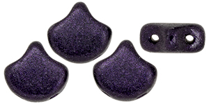 Matubo Ginkgo Leaf Bead 7.5 x 7.5mm (loose) : Metallic Suede - Dk Purple