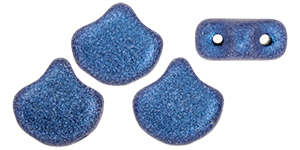 Matubo Ginkgo Leaf Bead 7.5 x 7.5mm (loose) : Metallic Suede - Blue
