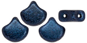 Matubo Ginkgo Leaf Bead 7.5 x 7.5mm (loose) : Metallic Suede - Dk Blue