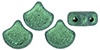 Matubo Ginkgo Leaf Bead 7.5 x 7.5mm (loose) : Metallic Suede - Lt Green