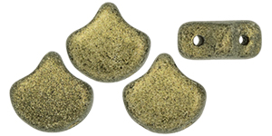 Matubo Ginkgo Leaf Bead 7.5 x 7.5mm (loose) : Metallic Suede - Gold