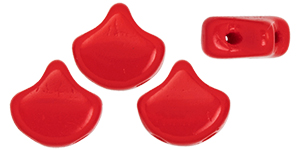 Matubo Ginkgo Leaf Bead 7.5 x 7.5mm (loose) : Opaque Red