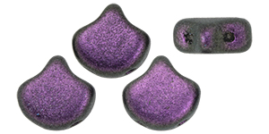 Matubo Ginkgo Leaf Bead 7.5 x 7.5mm (loose) : Polychrome - Black Currant