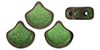 Matubo Ginkgo Leaf Bead 7.5 x 7.5mm (loose) : Polychrome - Olive Mauve