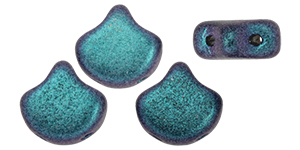 Matubo Ginkgo Leaf Bead 7.5 x 7.5mm (loose) : Polychrome - Indigo Orchid