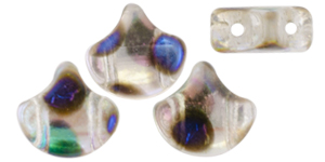 Matubo Ginkgo Leaf Bead 7.5 x 7.5mm (loose) : Dotted - Crystal AB Full Azuro