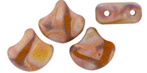 Matubo Ginkgo Leaf Bead 7.5 x 7.5mm (loose) : Matte Batik - Opaque Umber