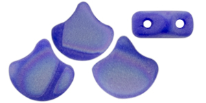 Matubo Ginkgo Leaf Bead 7.5 x 7.5mm (loose) : Matte - Batik Opaque Blue