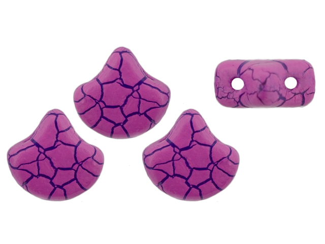 Matubo Ginkgo Leaf Bead 7.5 X 7.5mm (loose) : Ionic Pink/Blue