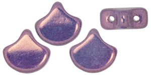 Matubo Ginkgo Leaf Bead 7.5 x 7.5mm (loose) : Luster - Metallic Amethyst Chalk