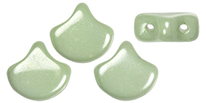 Matubo Ginkgo Leaf Bead 7.5 x 7.5mm (loose) : Luster - Chalk Lt Green