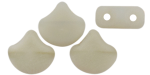 Matubo Ginkgo Leaf Bead 7.5 x 7.5mm (loose) : Matte - Opaque Lt Gray