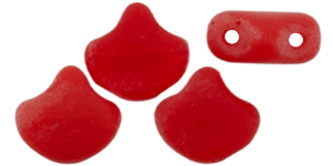 Matubo Ginkgo Leaf Bead 7.5 x 7.5mm (loose) : Matte - Opal Red