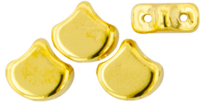 Matubo Ginkgo Leaf Bead 7.5 x 7.5mm (loose) : 24K Gold Plate