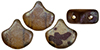 Matubo Ginkgo Leaf Bead 7.5 x 7.5mm (loose) : Matte - Smoky Topaz - Rembrandt