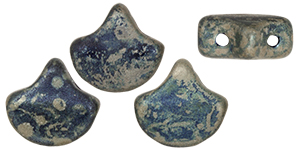Matubo Ginkgo Leaf Bead 7.5 x 7.5mm (loose) : Matte - Navy Blue - Rembrandt