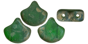 Matubo Ginkgo Leaf Bead 7.5 x 7.5mm (loose) : Matte - Chrysolite - Rembrandt