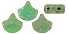 Matubo Ginkgo Leaf Bead 7.5 x 7.5mm (loose) : Matte - Opaque Turquoise - Rembrandt