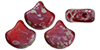 Matubo Ginkgo Leaf Bead 7.5 x 7.5mm (loose) : Matte - Opaque Red - Rembrandt